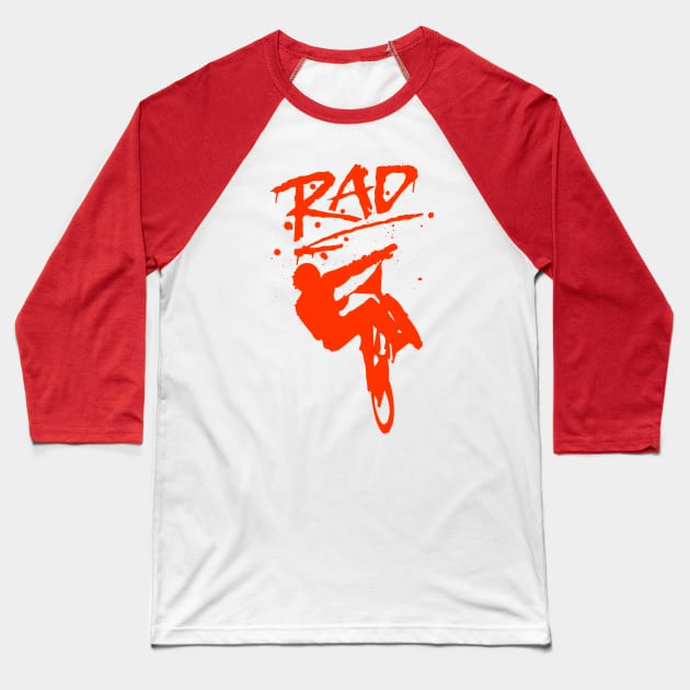 RAD Graffiti Redesign with Radical BMX Bike Baseball T-Shirt by ChattanoogaTshirt